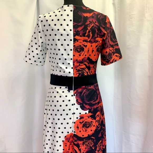 Copcapy Red white polkadot rose floral short sleeve maxi dress Sz 38 NWOT - Picture 5 of 14